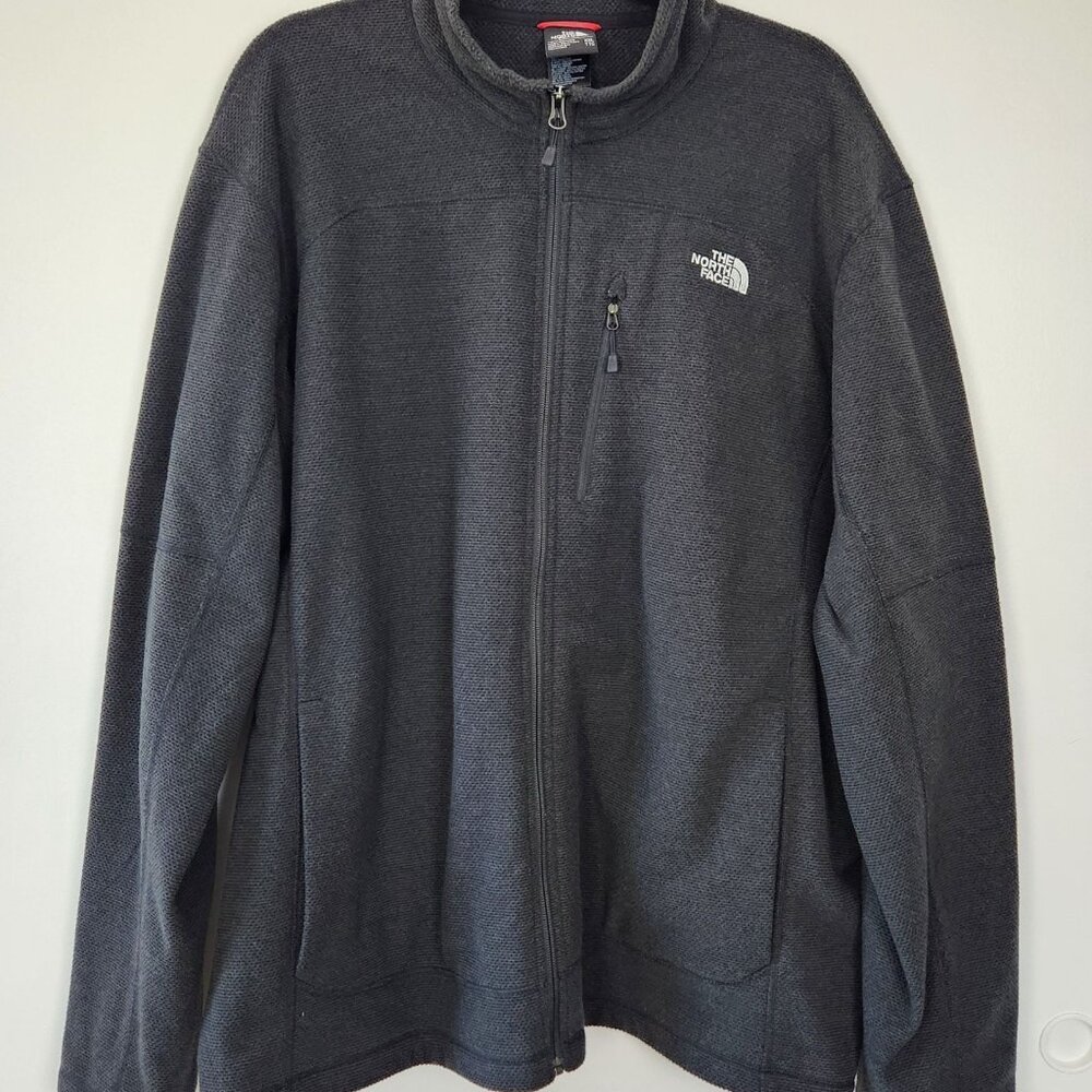 The North Face Men's 2XL Charcoal Gray Full Zip Knit Fleece Jacket, Gorpcore